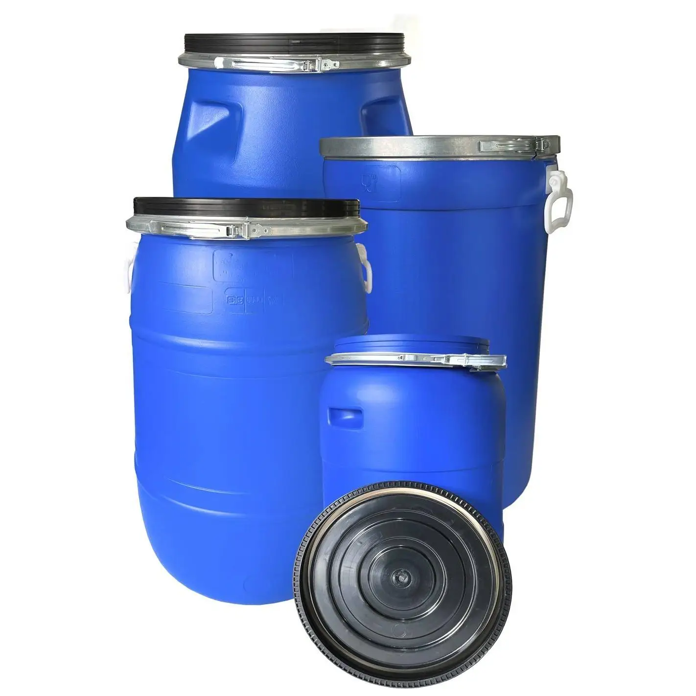 Bidón de plástico de boca ancha | Azul | SELECCIONE CAPACIDAD