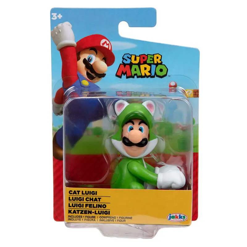Figura luigi felino super mario nintendo 6,5cm