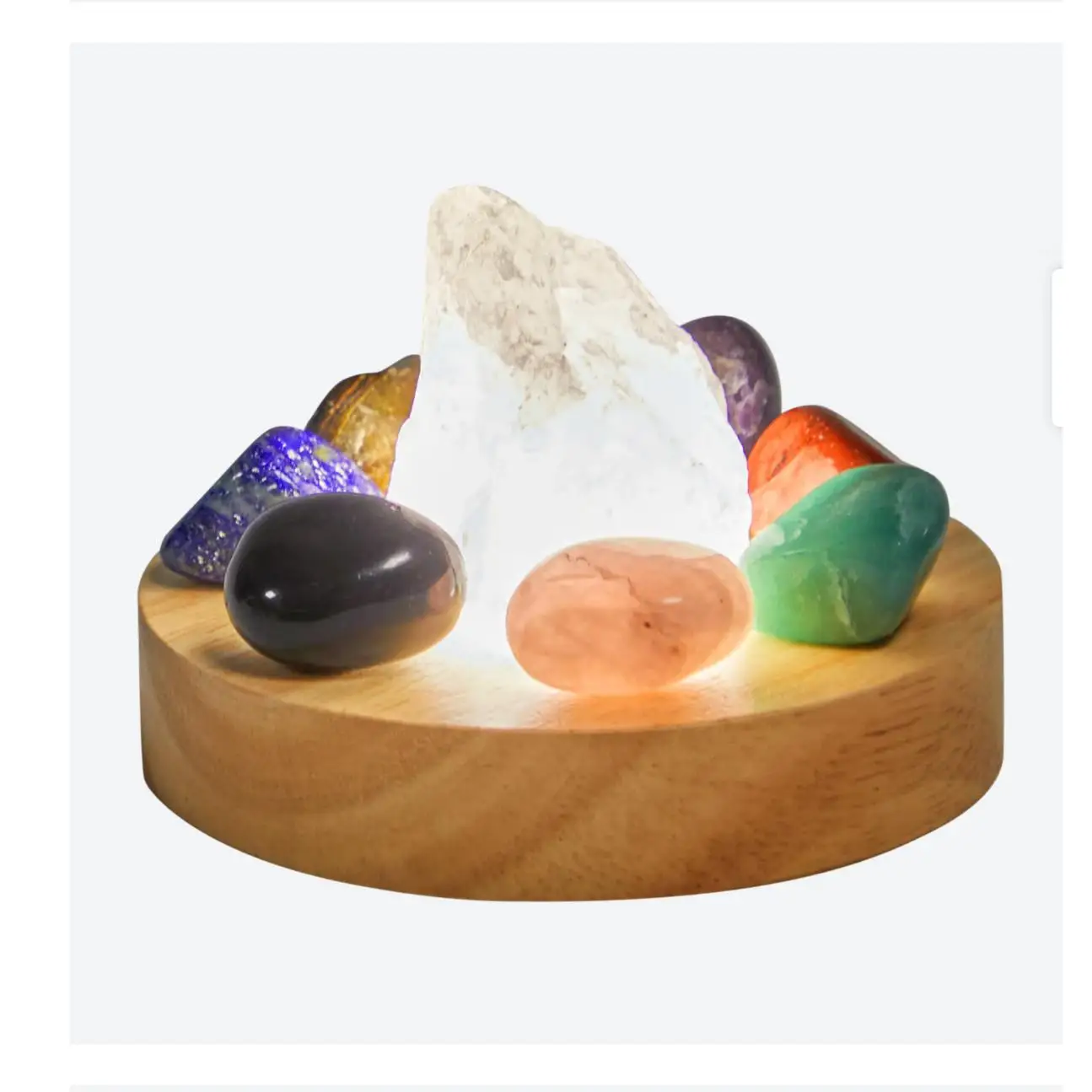 Lámpara LED duradera Conjunto de las Piedras de los 8 Chakras 24x13x5 cm