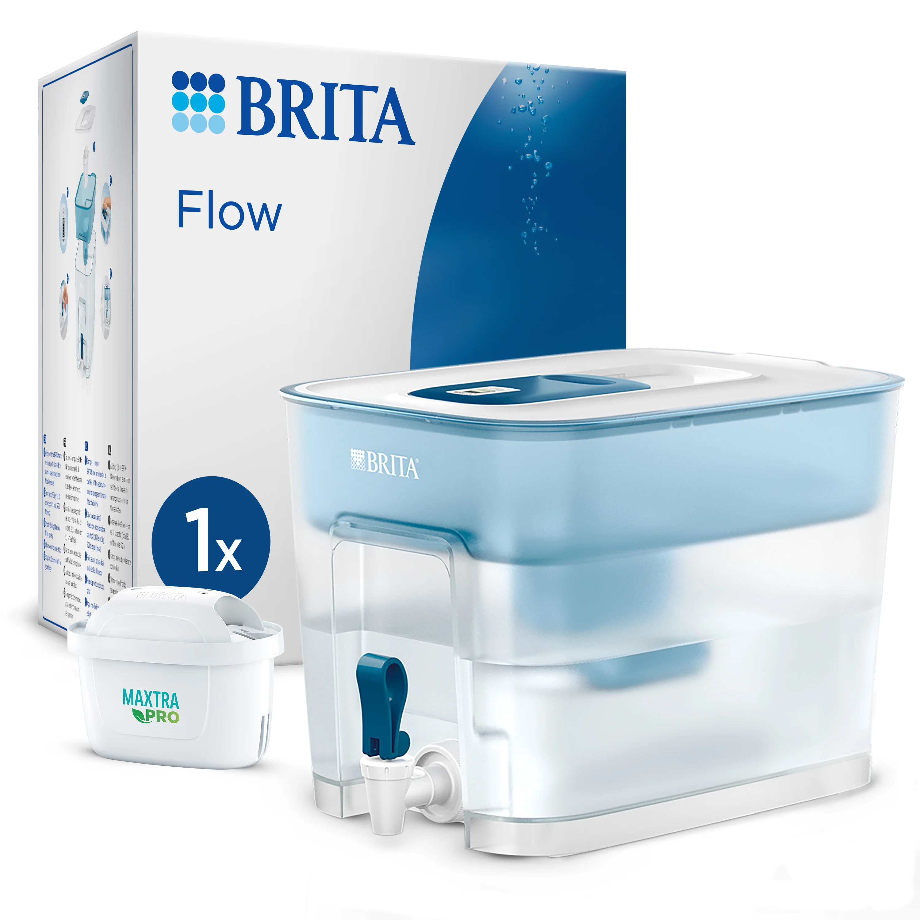 BRITA Depósito Filtrante Flow Azul | Incluye 1 Filtro MAXTRA
