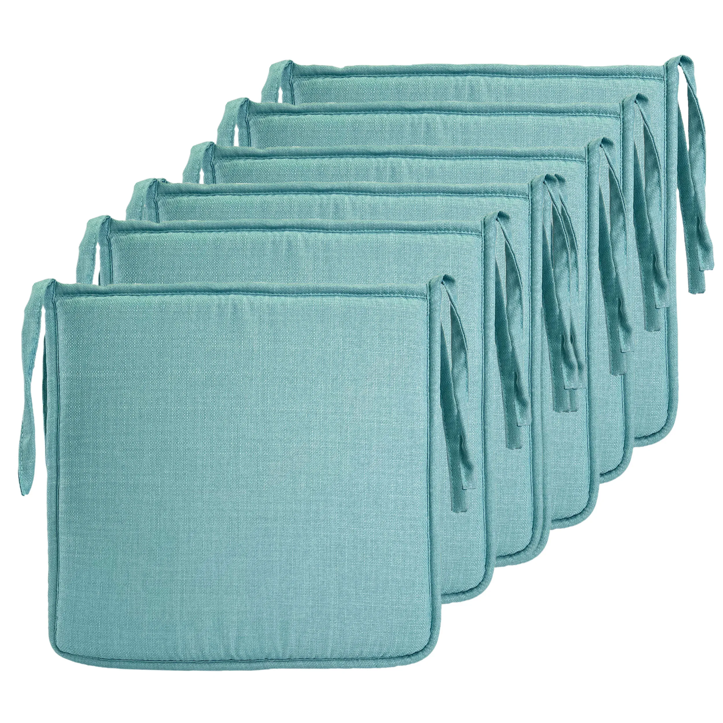 Cojín Silla Elegante y Cómodo, Cojín Asiento Transpirable de Con Funda Imitación Lino, Pack de 6 Unidades, 40 x 40 x 2 cm