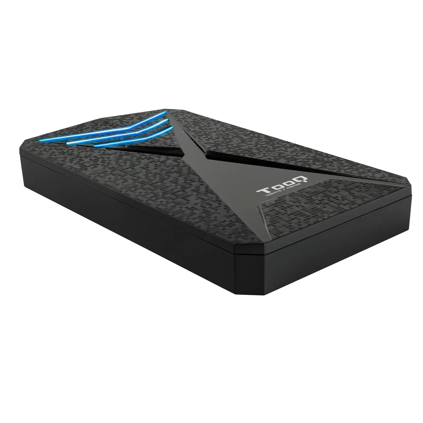 Tooq - Caja Externa Disco Duro 2.5 SATA USB 3.0/3.1 Gen 1 Gaming LED AZUL - Compatible con HDD/SSD de Hasta 4TB
