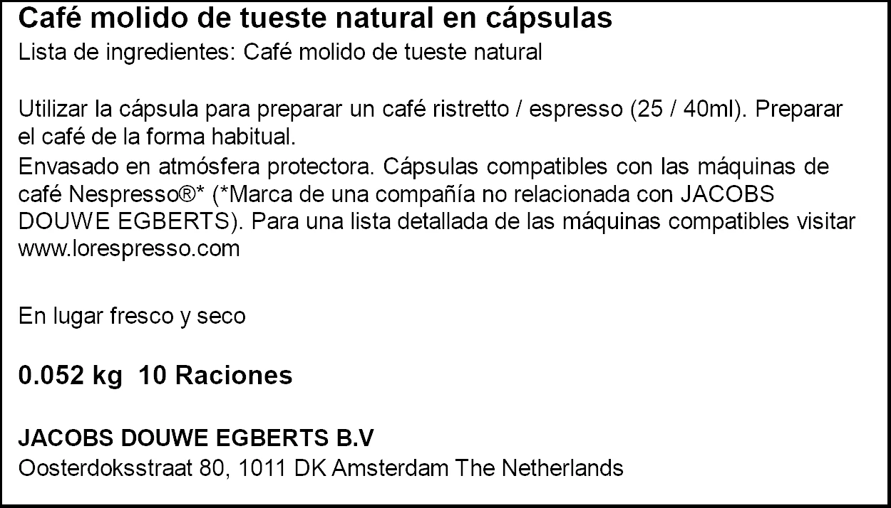 Pack of 10 - LOr Espresso Coffee Ristretto Intensity 11Compatible with Nespresso (R)* Machines (10 Packs of 10 Capsules)