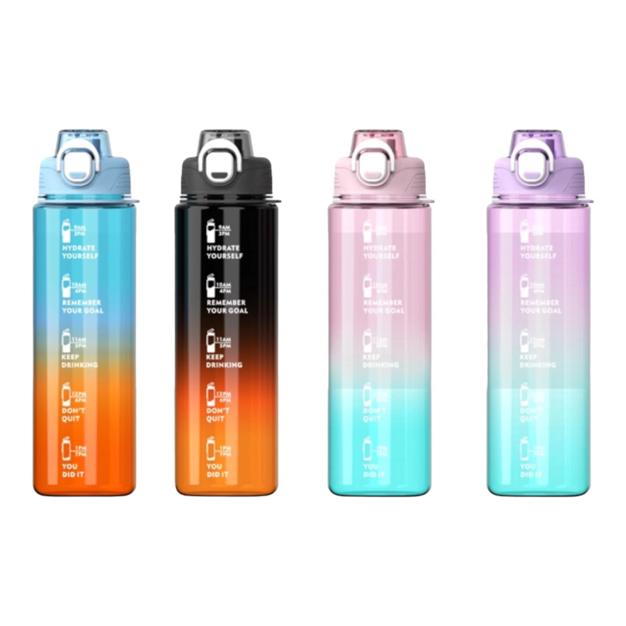 Botella de Agua Deportiva de 1 Litro | Sin BPA | Boquilla para Deporte | Con Texto Motivacional | Botella Agua Prueba de fugas, Botella Deportiva Tritan de Plástico Sin BPA, Botella Motivacional  para