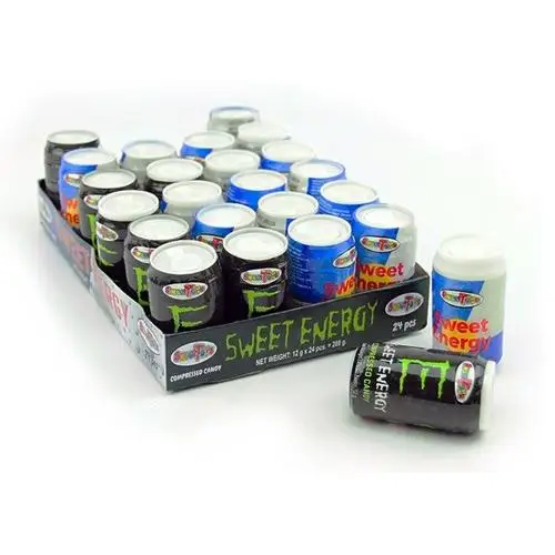 CARAMELOS COMPRIMIDOS SABOR ENERGY BANDEJA 24 BOTES. SWEET TOYS SIN GLUTEN