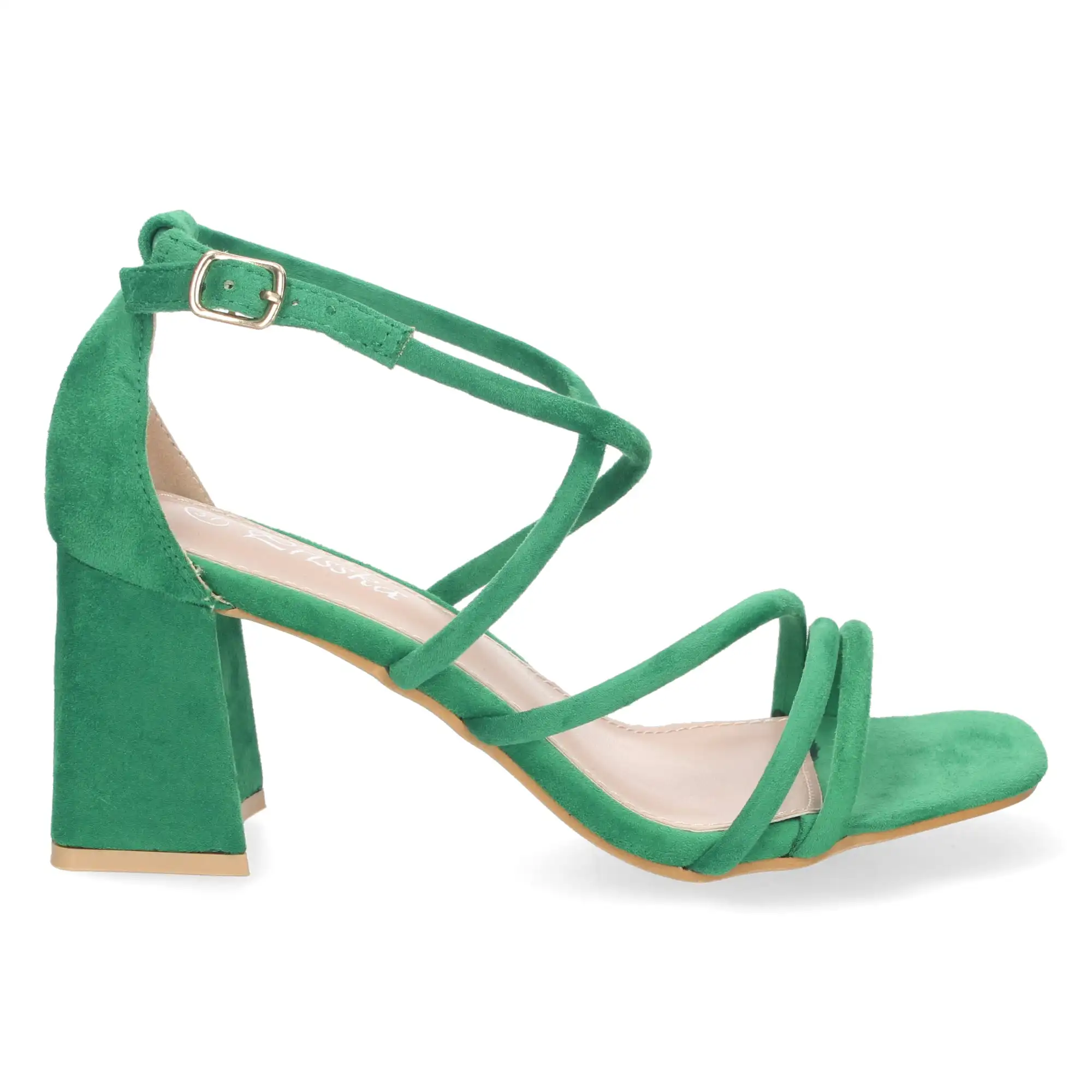 Green sandals with heel DANIELA