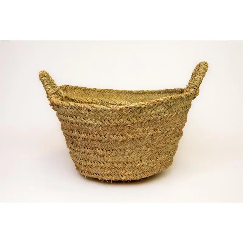 Leñero, cesta esparto redonda - Dos asas laterales - 100% artesanal y natural - 4 tamaños - Fibranature