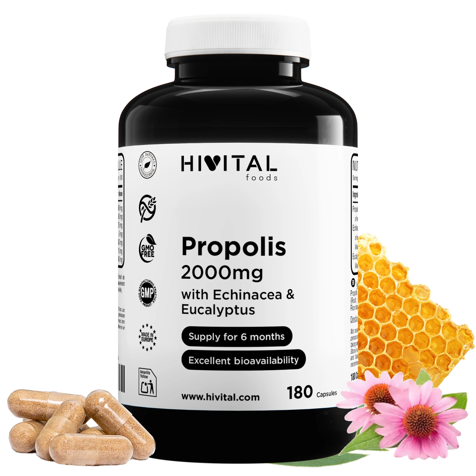 Própolis 2000 mg | 180 cápsulas. Hivital