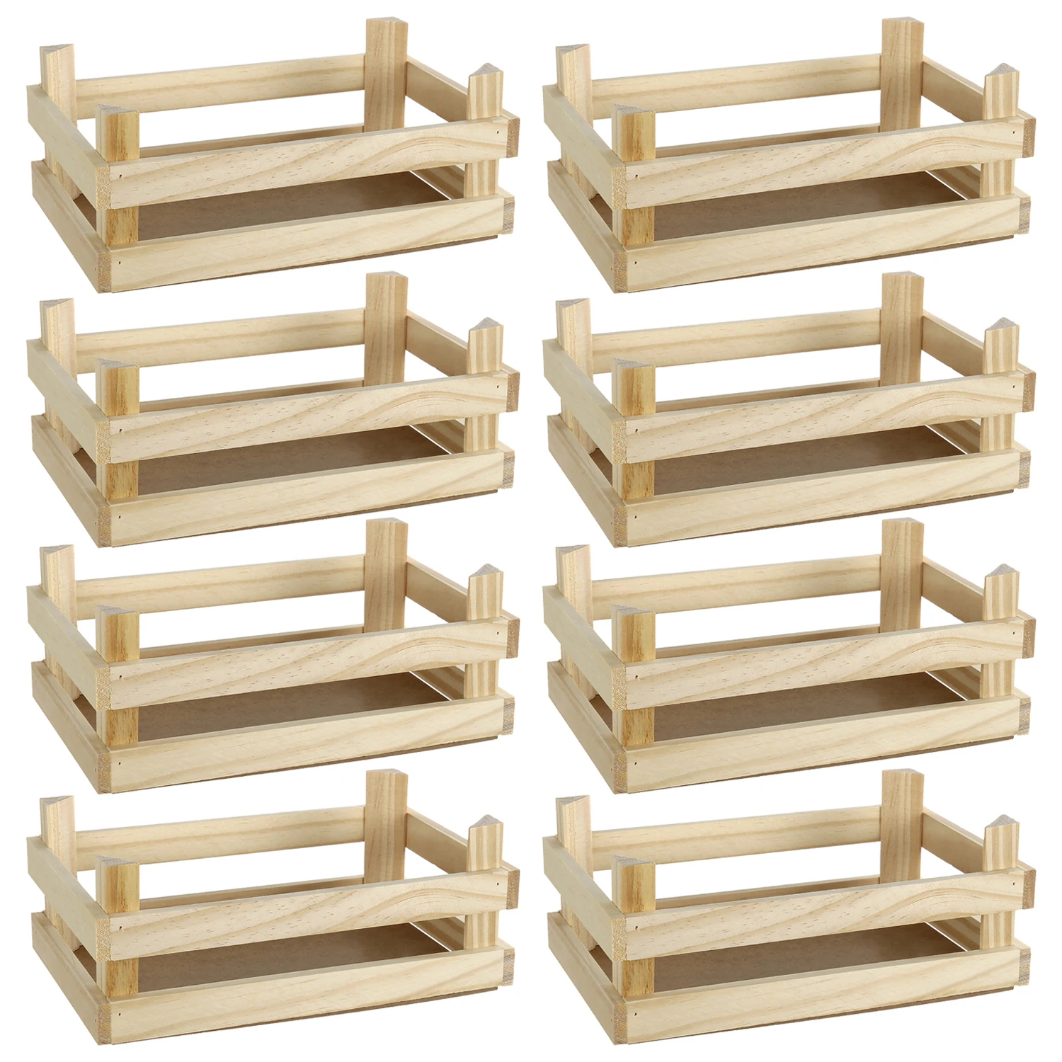 Cajas Decorativas de Madera de Pino Natural. Tamaño 23,5x15x9 cm. Pack de 8 o 16 Cajas. Para Guardar Objetos o como Adorno y Diseño del Hogar o Jardín