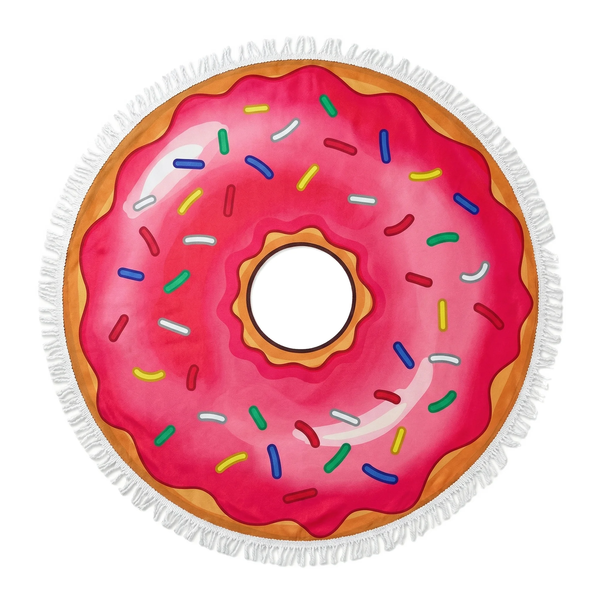 Toalla de Playa Redonda Diseño Donut 150cm con Flecos, MEJORADA,  Microfibra Antiarena, Secado Rápido, Ligera 580g, Manta Divertida para Playa, Piscina, Picnic y Yoga