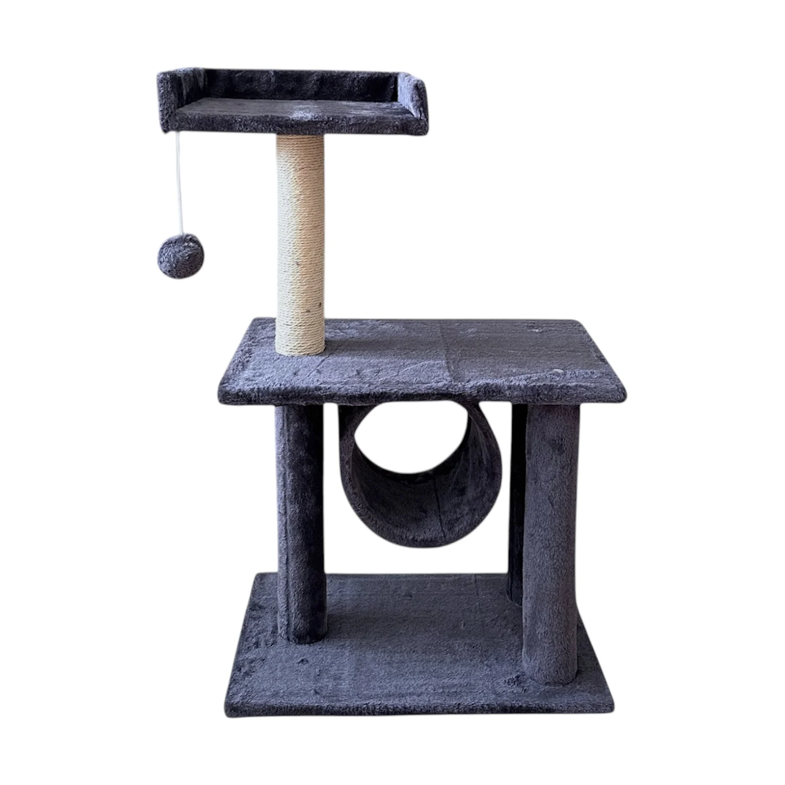 COTTECOTA-Árbol para gato gris 30x50x83cm, con plataformas, rascadores y zonas de descanso. Ideal para estimular el ejercicio, el juego y el descanso de tu felino. Hecho con materiales resistentes y