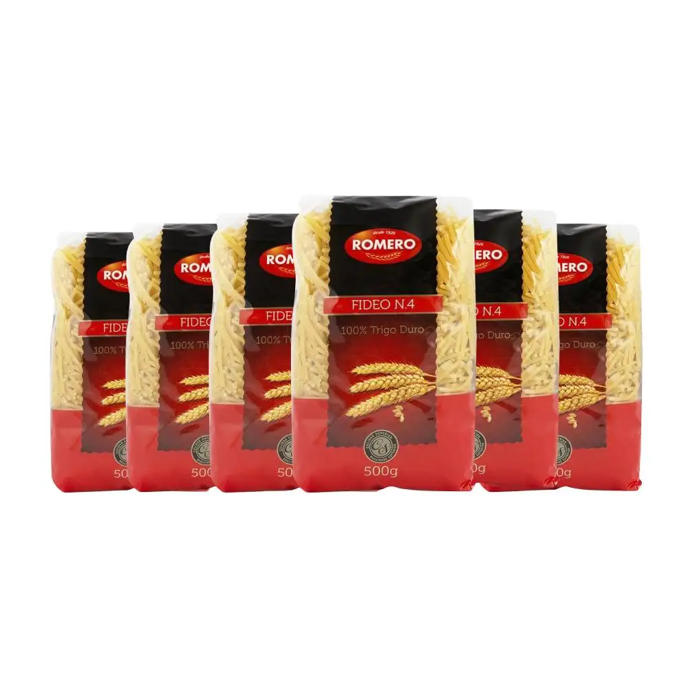 Fideos medianos nº4 Romero 500 g x 6 paquetes. Total de 3kg
