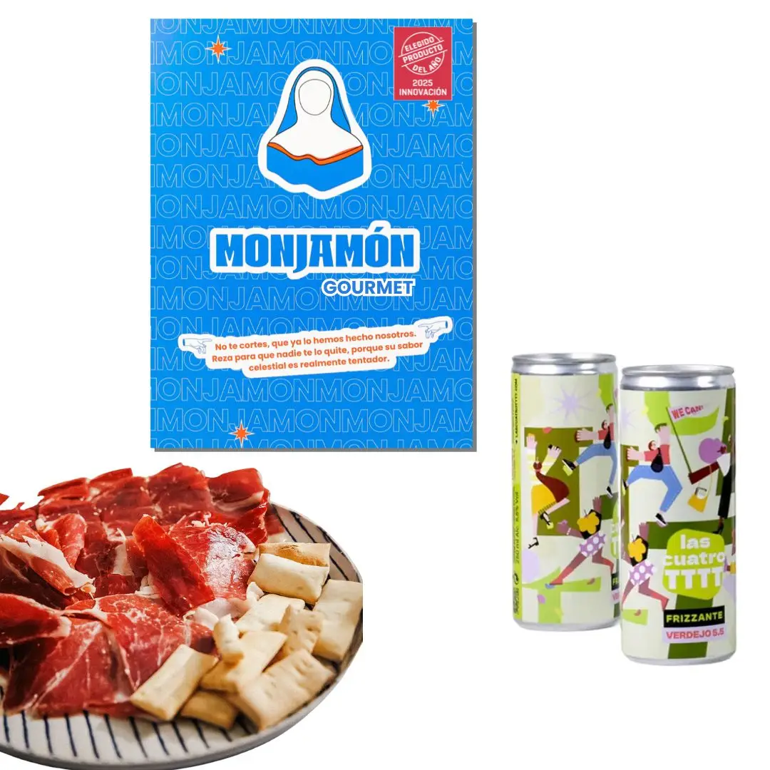 10 SOBRES DE JAMÓN DE BELLOTA 100% IBÉRICO +42 Meses PREMIUM + Vino Frizzante Verdejo REGALO [ELEGIDO PRODUCTO DEL AÑO 2025 ]