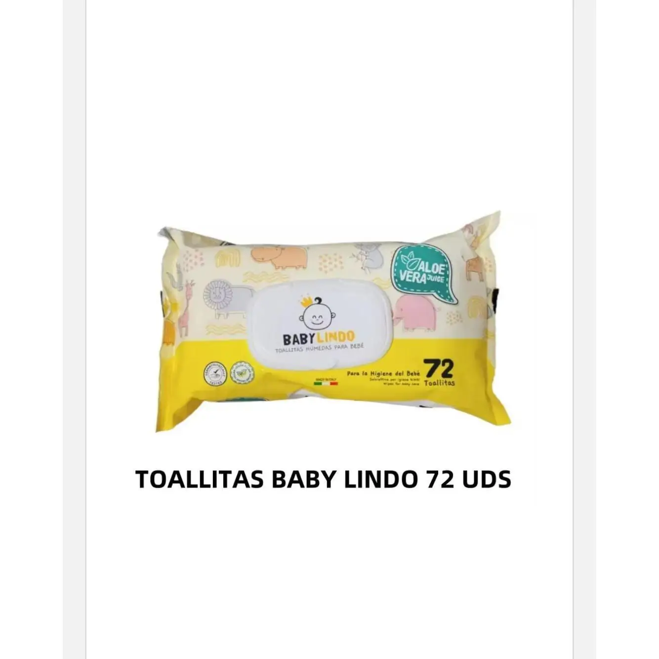 Toallitas Húmedas Baby Lindo caja 12u | Suaves, Hipoalergénicas y Seguras para Bebés Ayala