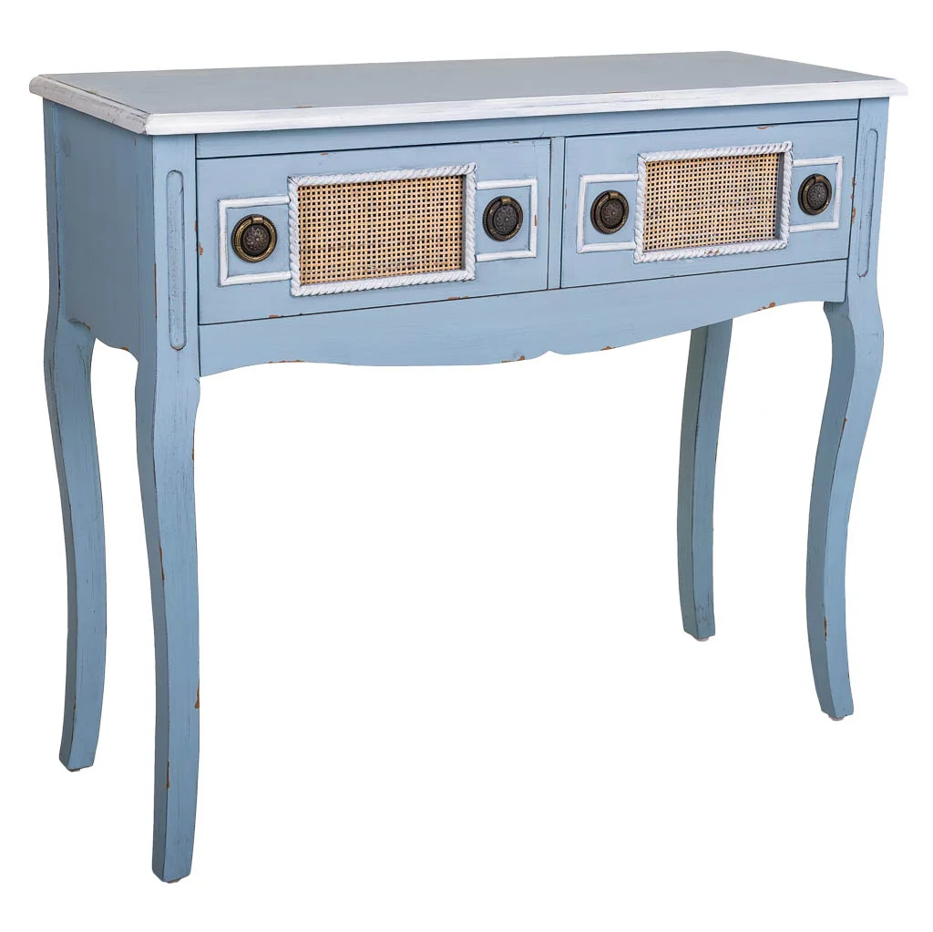 WANDERLUST DECO Mesa de Consola de Madera con 2 Cajones y Espacio de Almacenamiento