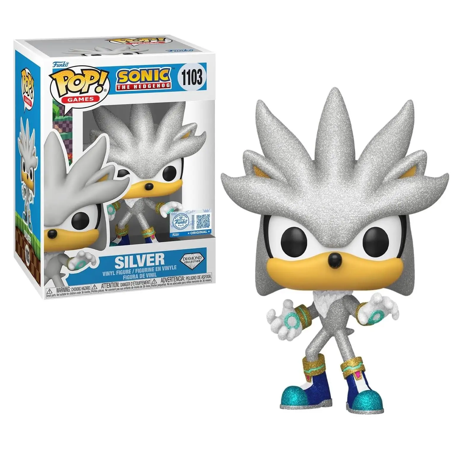¡Funko Pop! Juegos: Sonic – Brillo Diamante Plateado Nº1103 |   Figura Coleccionable Exclusiva de Vinilo |   Edición Especial Fans y Coleccionistas