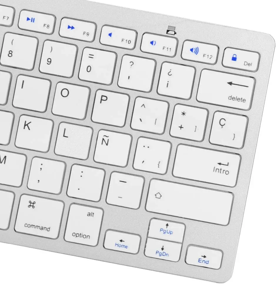 Spanish keyboard with ultra-thin cable, black or black with 78 key usb connection, plug and play, robust and silent portable keyboard for office games