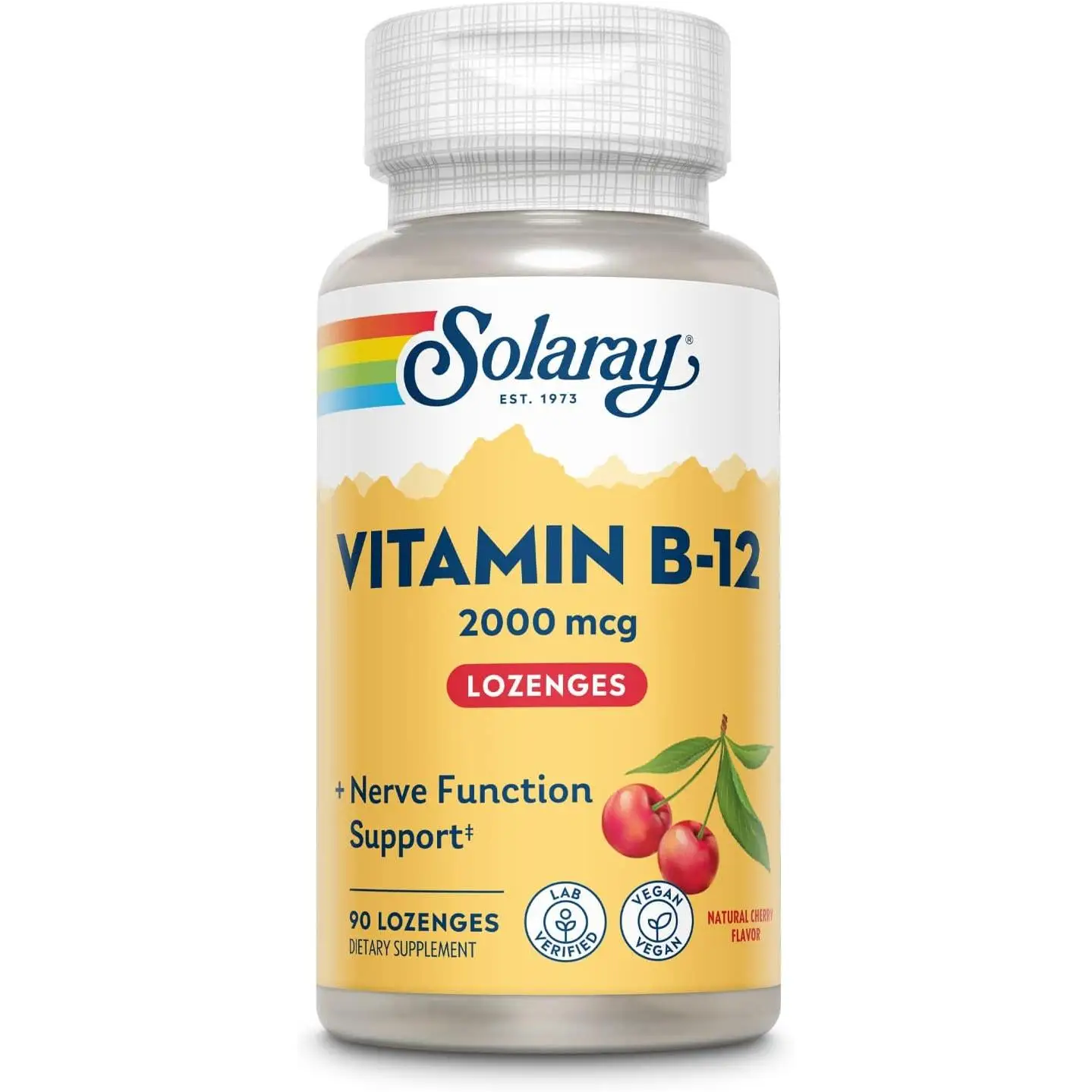 Solaray Vitamina B12 2000mcg 90 Cápsulas - Ayuda Al Sistema Nervioso - Alta Absorción