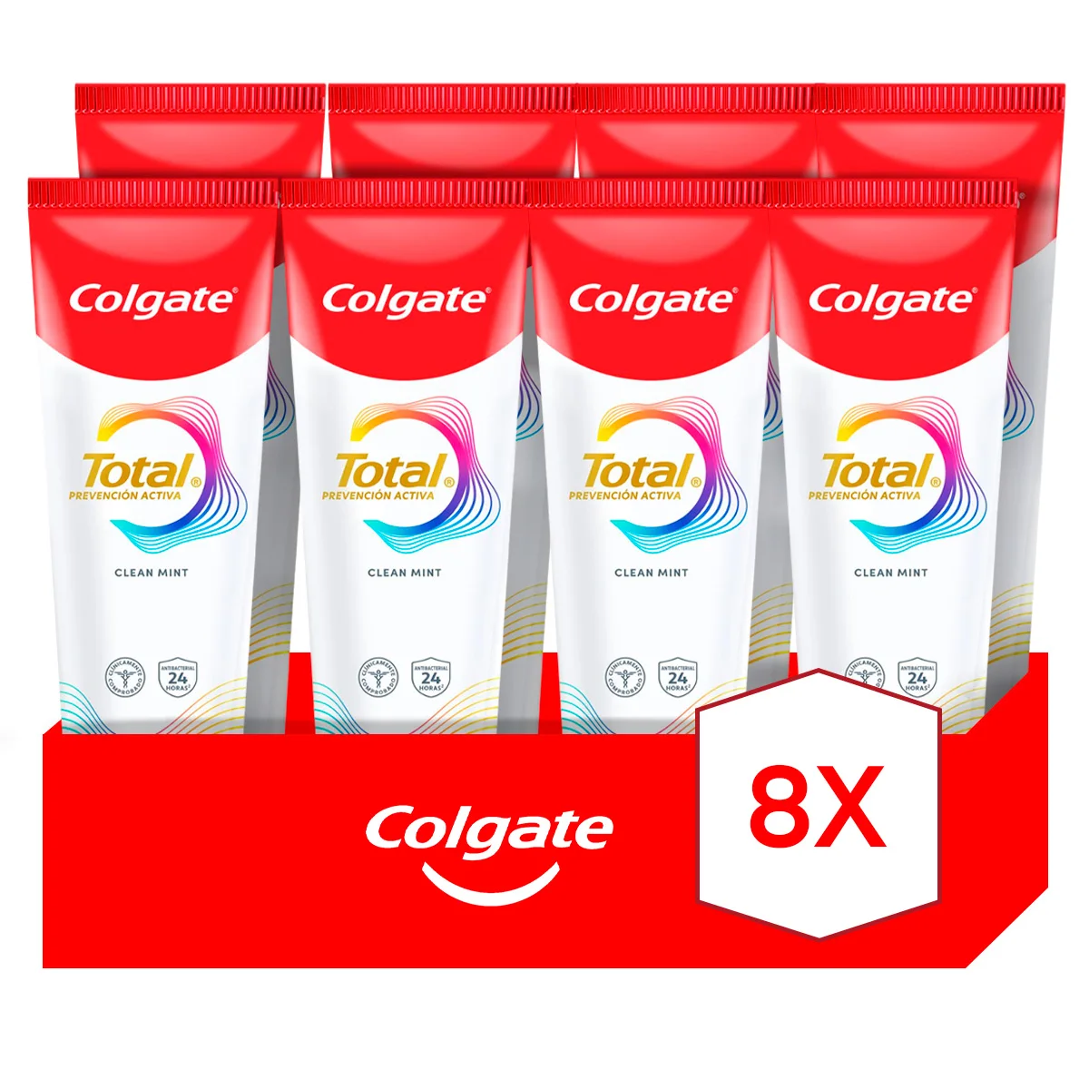 Pasta de Dientes Colgate Total Prevención Activa Original 75ml Pack de 8