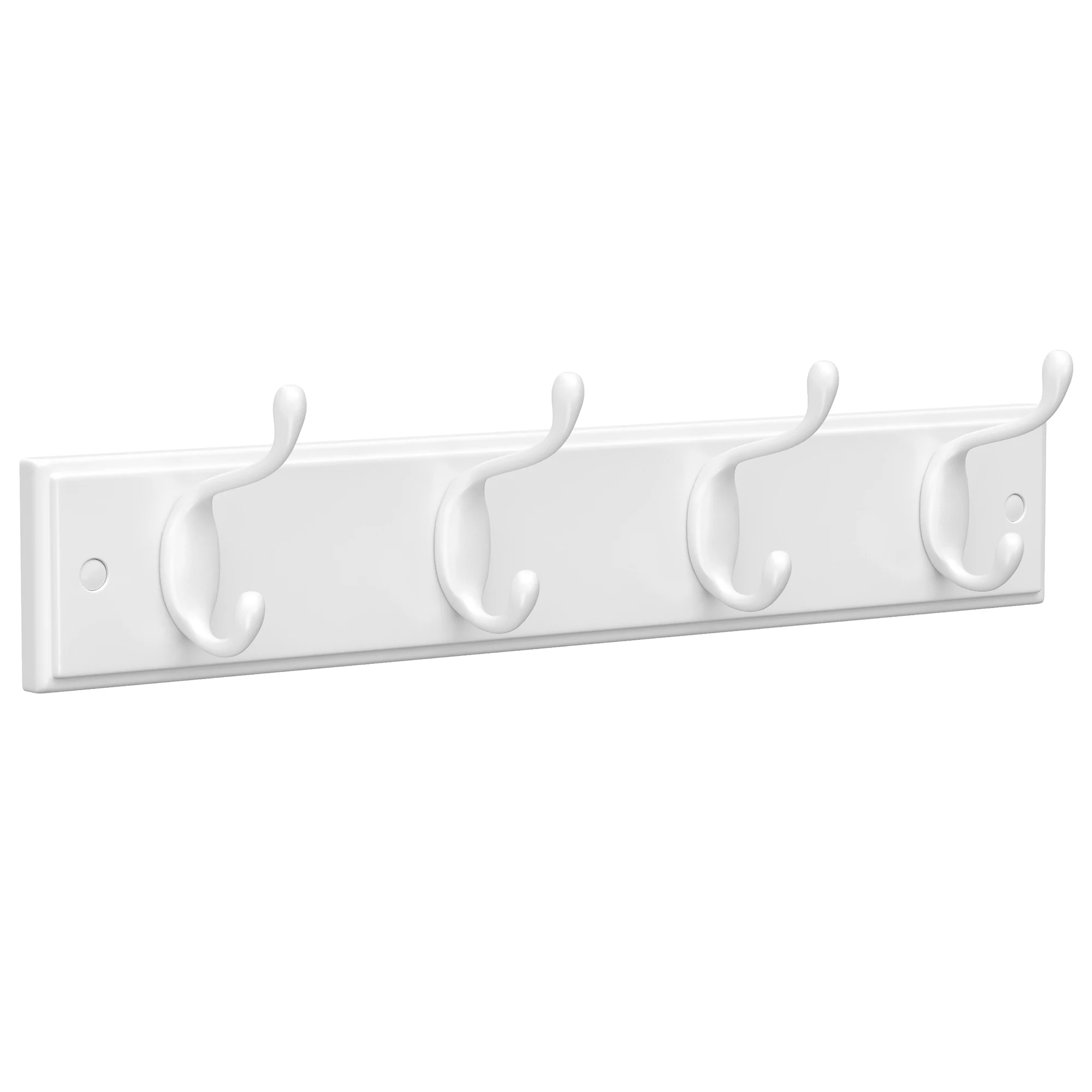 SONGMICS Perchero de Pared, 4 Ganchos Dobles de Metal, para Abrigos, Bolsos, Llaves, en la Entrada, Dormitorio, Salón, Premontado, Blanco Nube