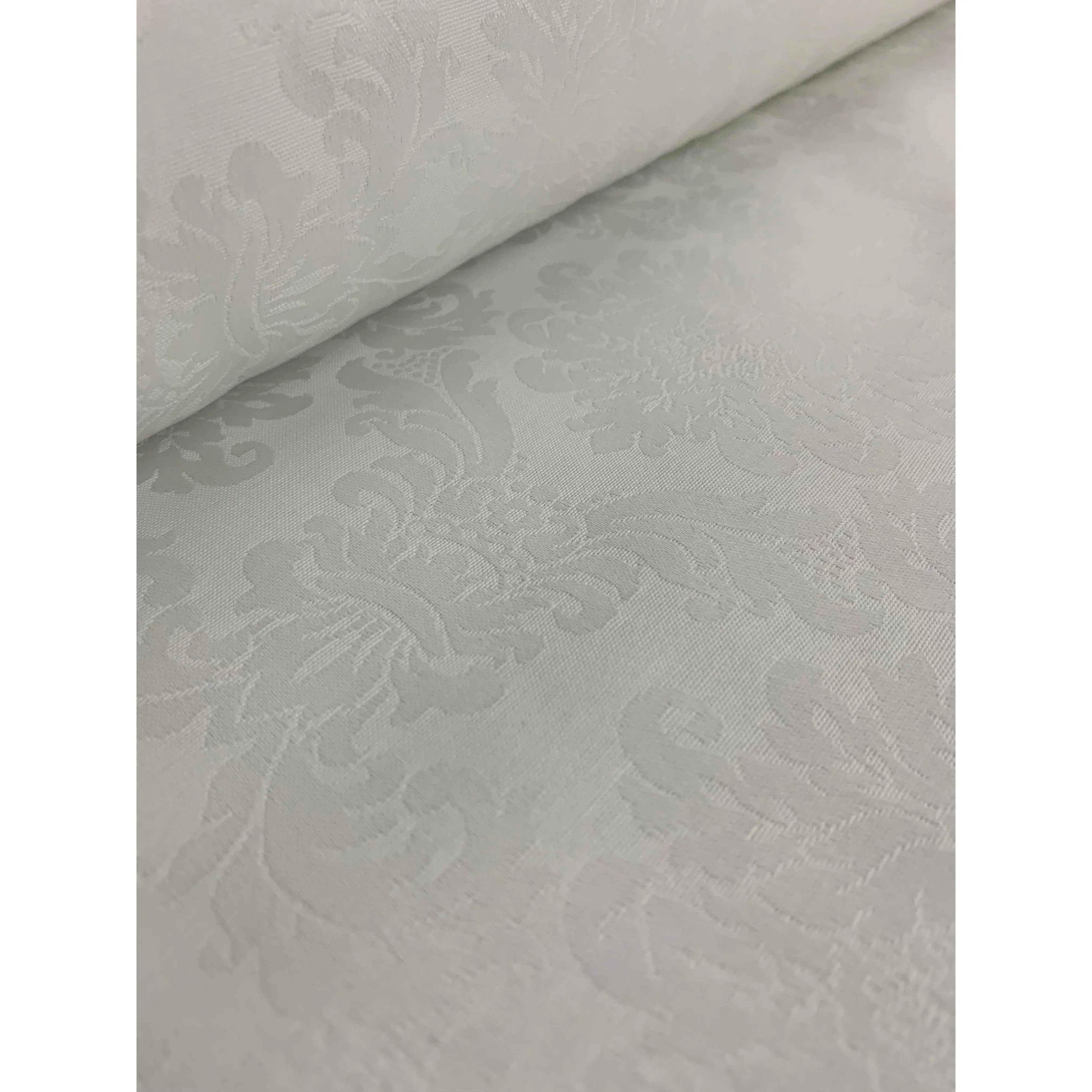 Tejidos Ortuño-Tela de Damasco Blanco, Tela Jacquard , decorar hogar, cortinas, manteles, Iglesias, Cofradías, Tapizados,1m x Ancho 2.80m