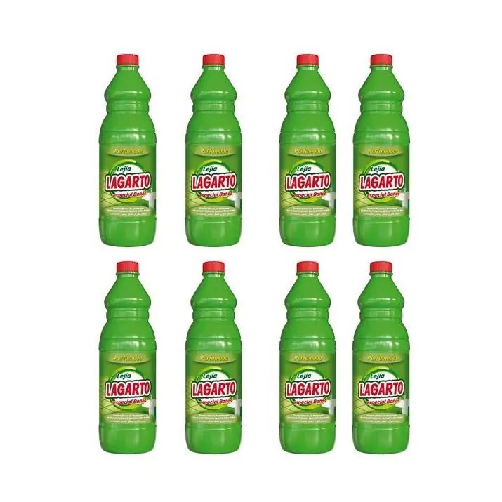Lagarto caja de 8 botellas de Lejía Perfumada - especial para Baños - Caja de 8 botellas x 1500 ml