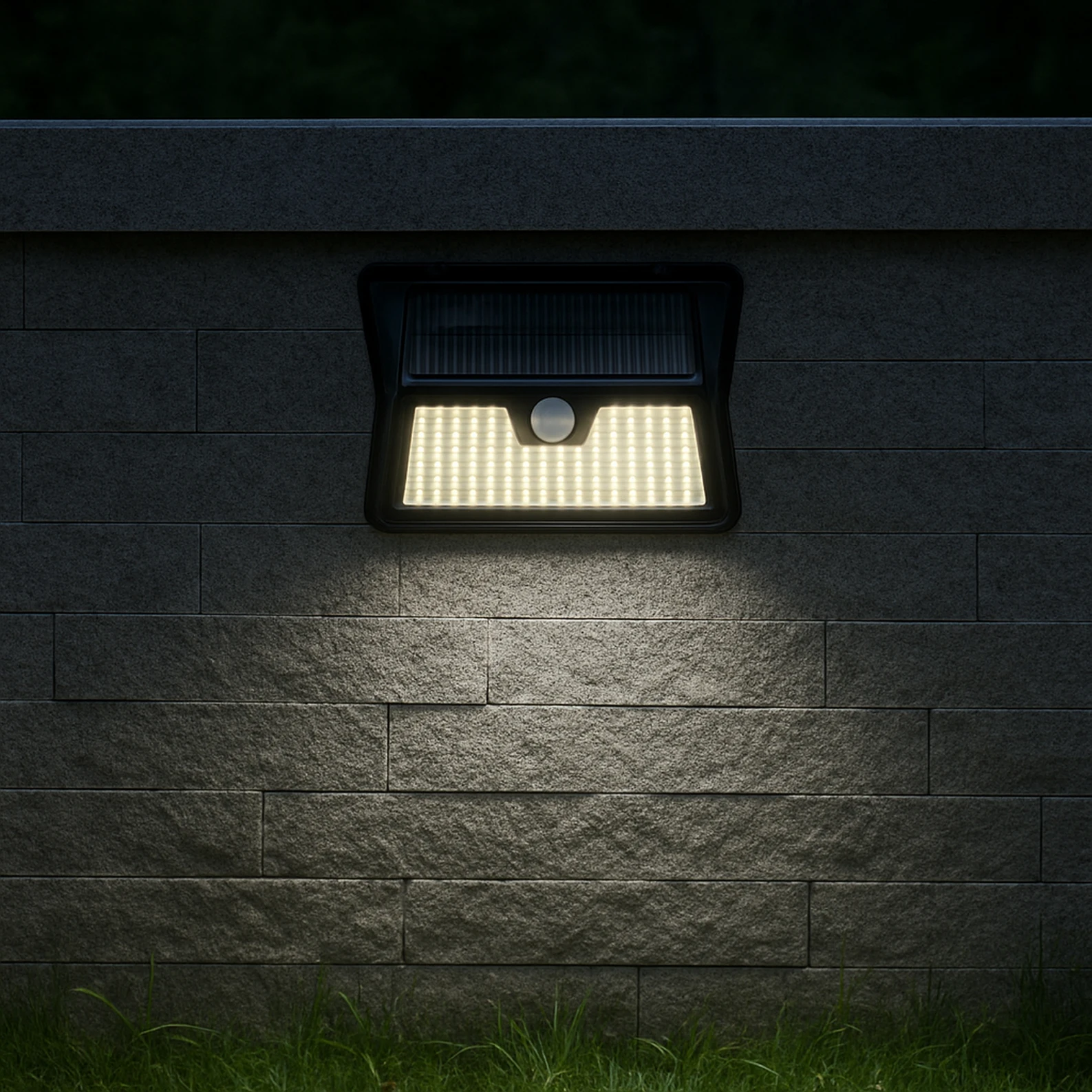 LED ATOMANT Aplique Solar LED 5W con Detector de Movimiento y Crepuscular, Iluminación Exterior, Resistente al Clima, Fácil Instalación