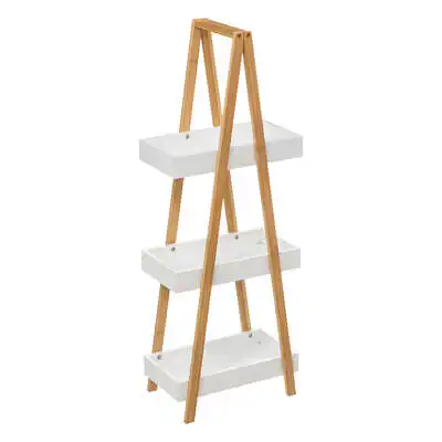Factory Cuadros - Estantería Hassun de Bambú para Baño - 3 Estantes de Almacenaje - Mueble Organizador - Dimensión: L. 30 X P. 18 X H. 82 Cm