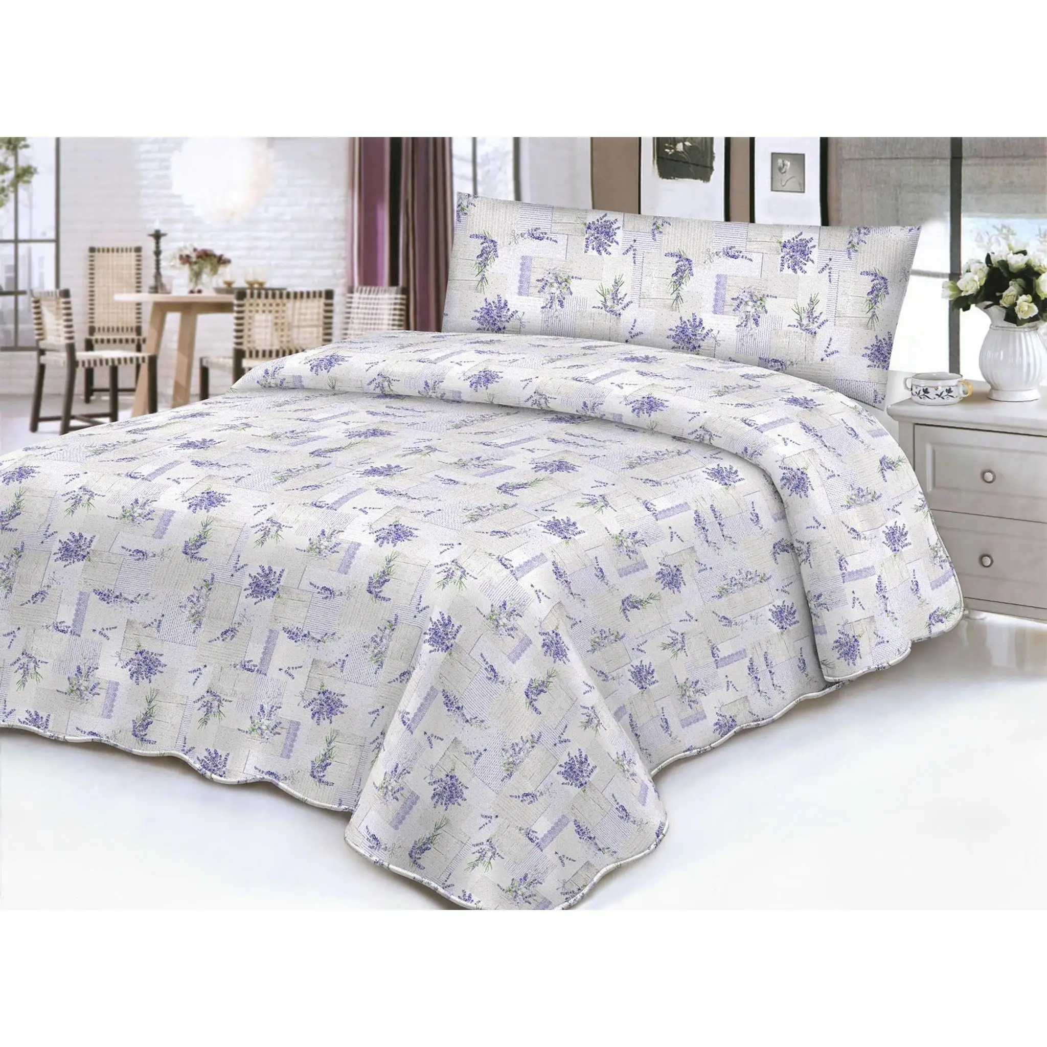 KUMY Juego de Sábanas Suave – Sabana Bajera, Encimera, 2 Fundas de Almohada y Funda de Cojín- Poliéster – 5 Piezas (Cama 135, Estrella