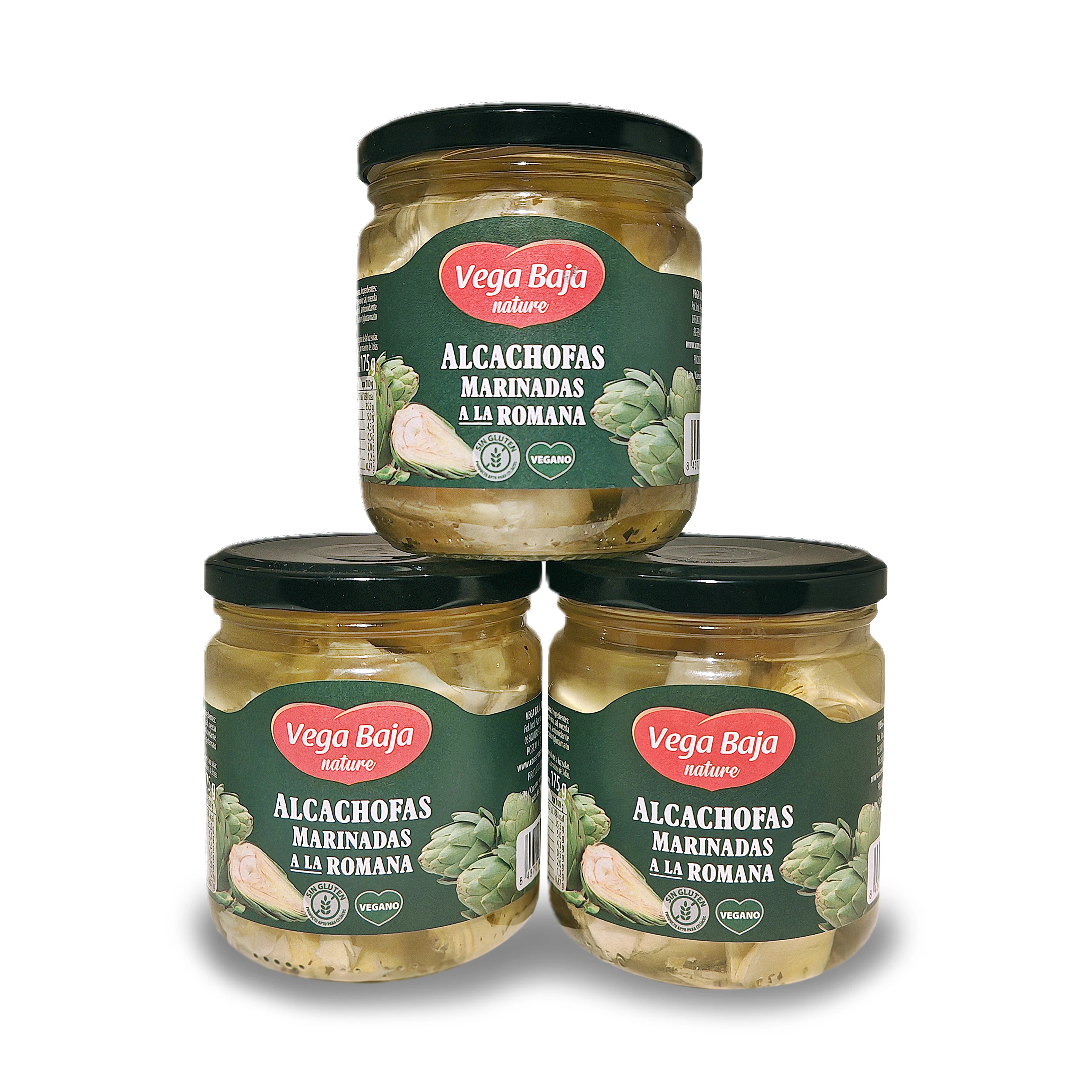 Alcachofas marinadas a la romana de Vega Baja (Pack de 3 unidades de 295g)
