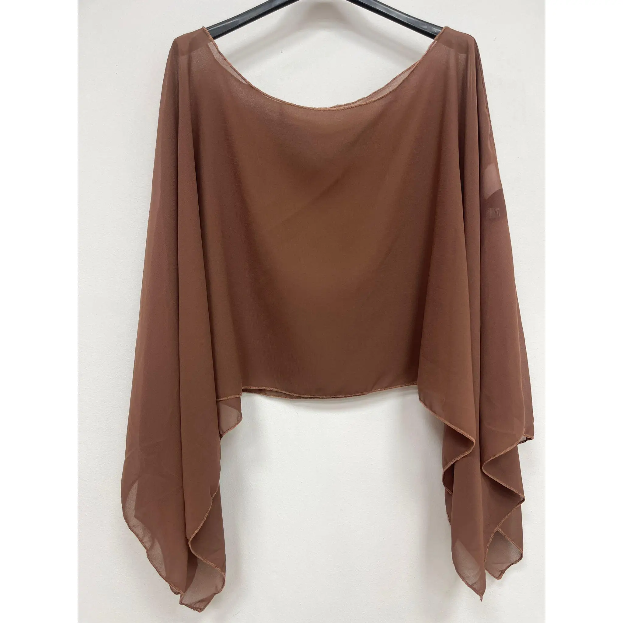Capa de Gasa Mujer marrón claro Elegante Chal Ligero Fiesta Boda Evento con medida140cm de largo y 90cm de ancho
