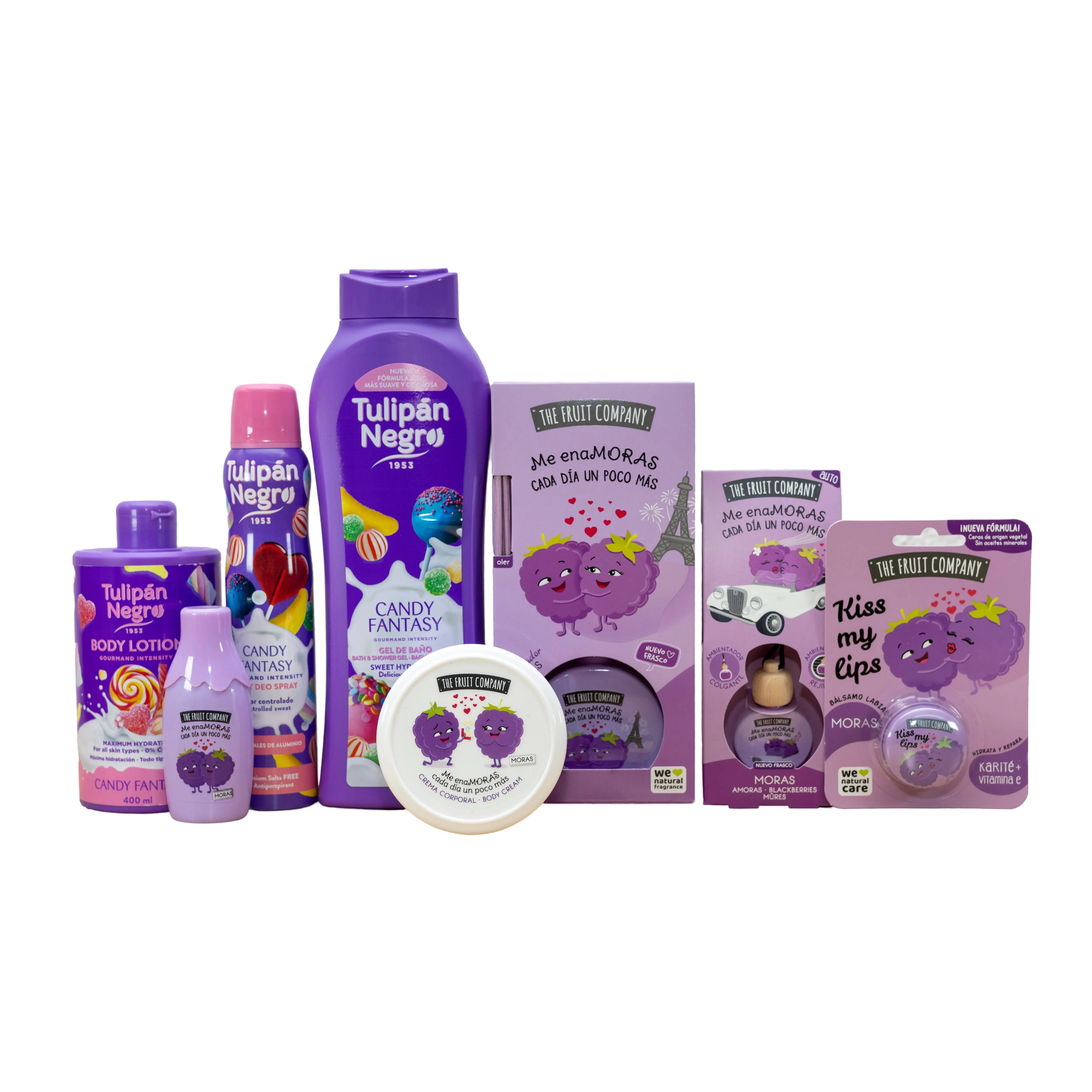 CAJA BEAUTY MORA Productos de cosmética y hogar multimarca "Tulipán Negro", "The Fruit Company" y "Prady" - Regalos y Sets de Belleza y Cuidado de la Piel