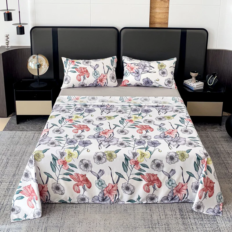 Juego de sábanas 4 piezas cama 135cm/150cm/180cm Color primavera - verano Estampado floral