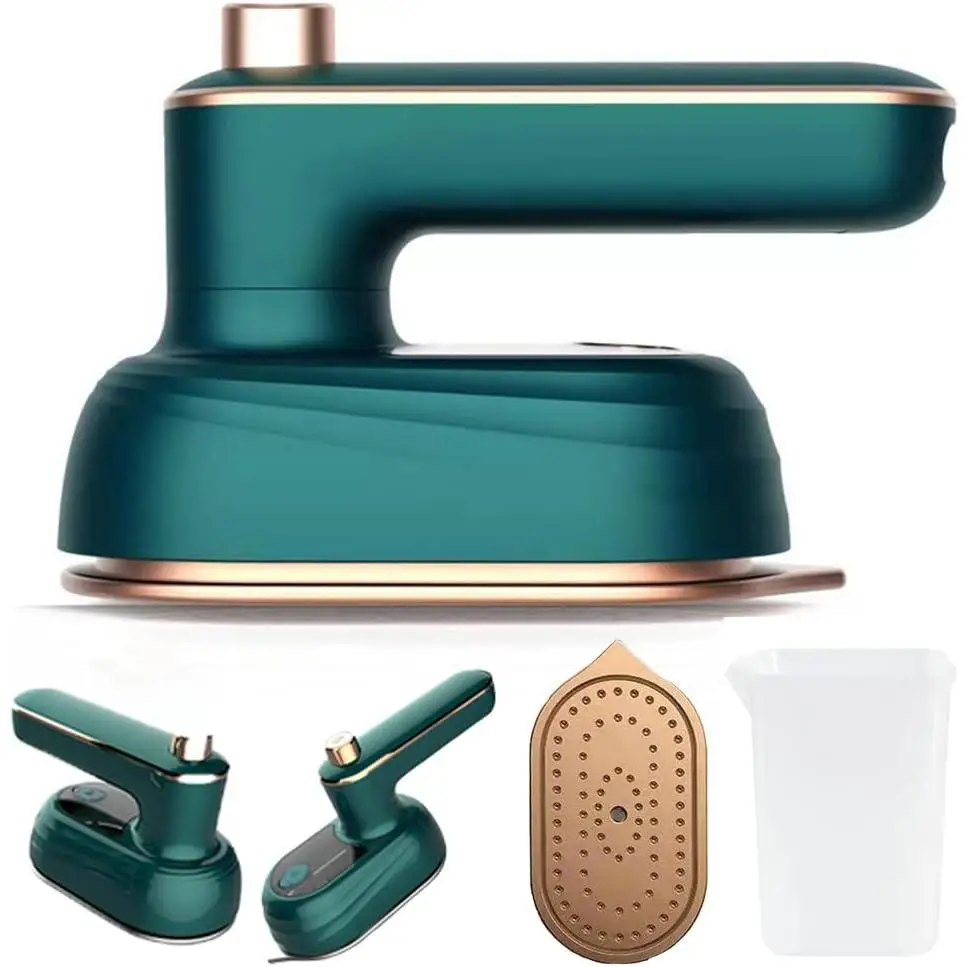 Mini Ferro da Stiro da Viaggio, Micro Ferro da Stiro Verticale Portatile, Spazzola a Vapore/Ferro da Stiro Portatile 2 in 1, Rimuove Pieghe, Odori e Disinfetta, Ideale per Casa e Viaggi