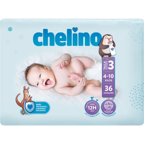 Chelino Love Fralda Tamanho 3 4-10Kg 36 Unidades