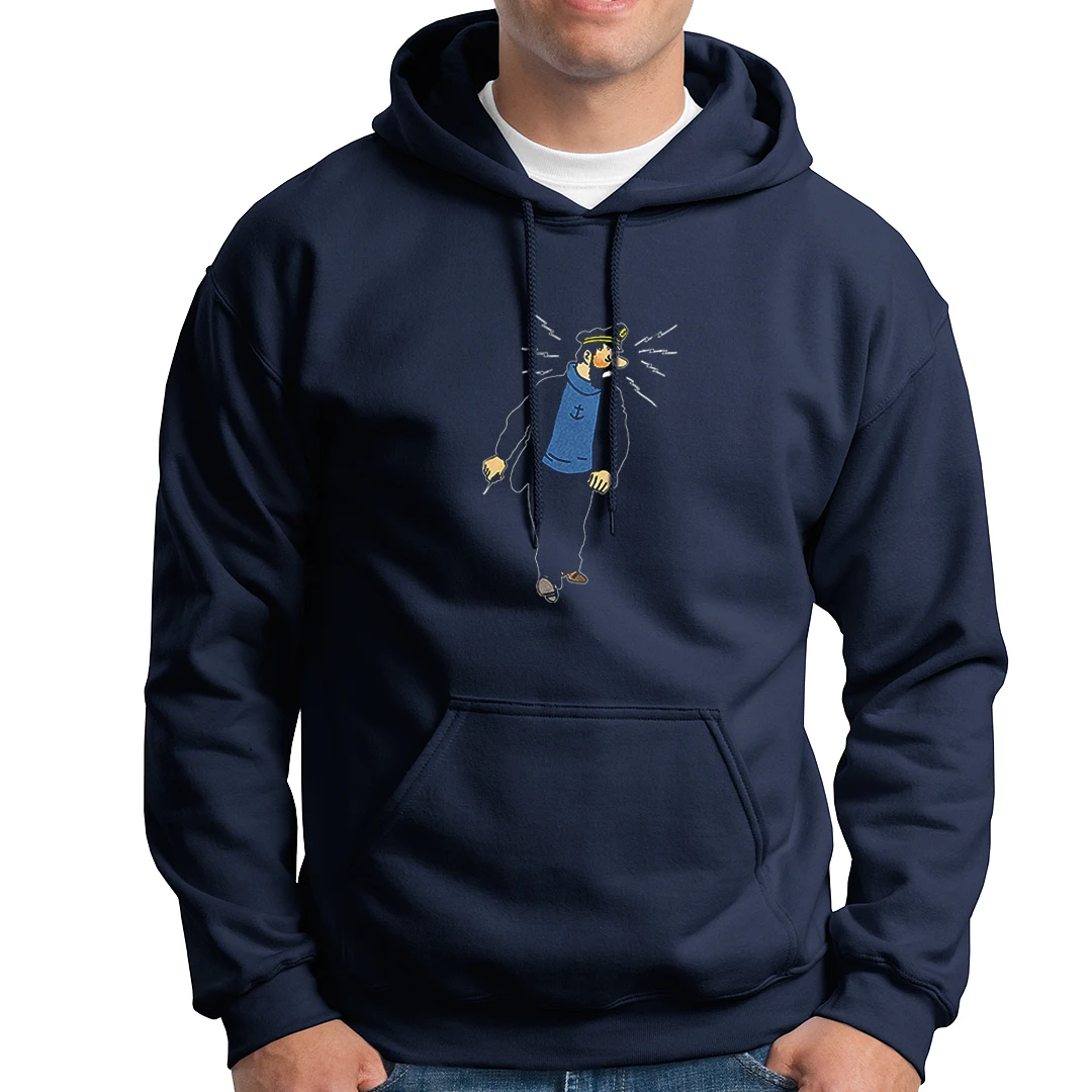 Tintin hoodie. Captain Haddock. Milu. Litmus. Various colors. All sizes.