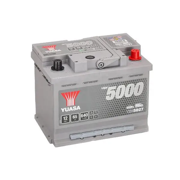 Bateria Coche YUASA YBX5027 12V 65Ah 640A(EN) Batería YBX®5000 gama automoción Longitud	243 mm Anchura	175 mm Altura	190 mm