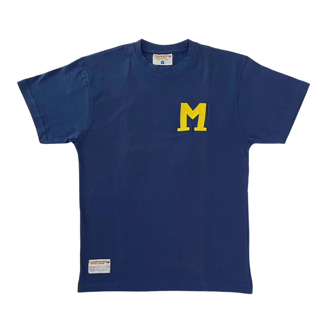 Newteam Danny Mellow Muppet #15 short sleeve navy blue cotton 100% Logo embroidery Oliver and Benji Champions towards the World Super champions Captain Tsubasa FC Nankatsu for collectors and fans of the series