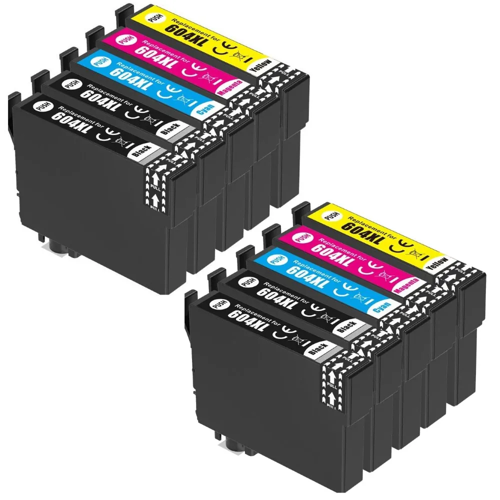 10x Cartuchos de tinta compatible Epson 604XL 604 XL para Epson XP2200, XP2205, XP3200, XP3205, XP4200, XP4205, WF2910, WF2930, WF2935, WF2950