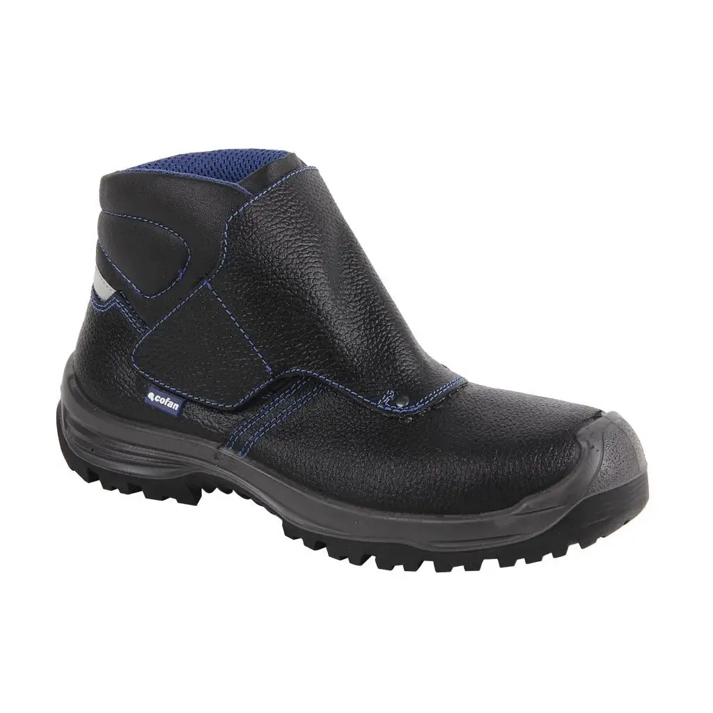 COFAN - Bota de Piel | Color Negro | Cierre de Velcro | Seguridad S3 | Modelo Urian | Puntera de Carbono Light