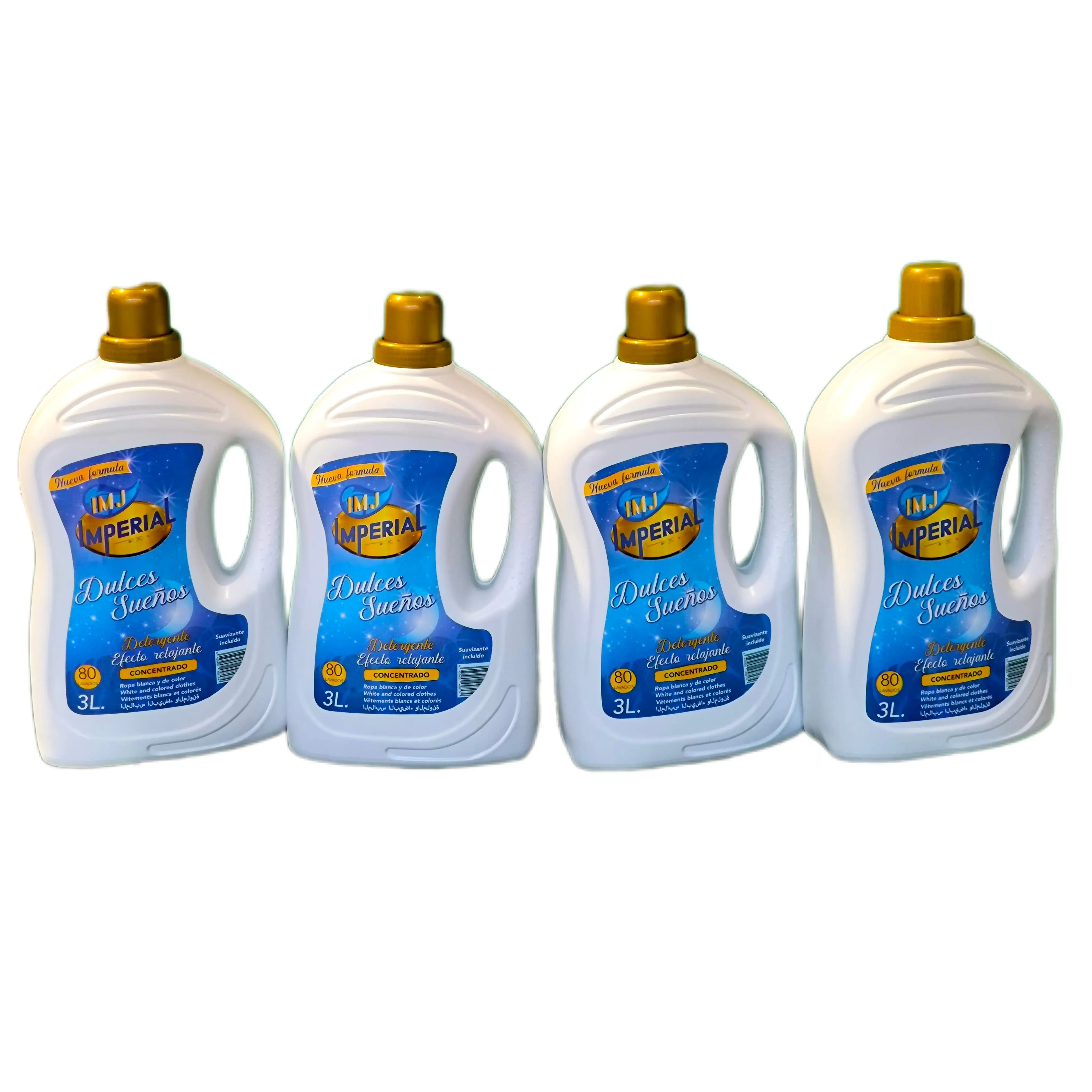 DETERGENTE LIQUIDO  + SUAVIZANTE CONCENTRADO EFECTO RELAJANTE  INCLUIDO DULCES SUEÑOS MUXAM 3L PACK 4 UNI