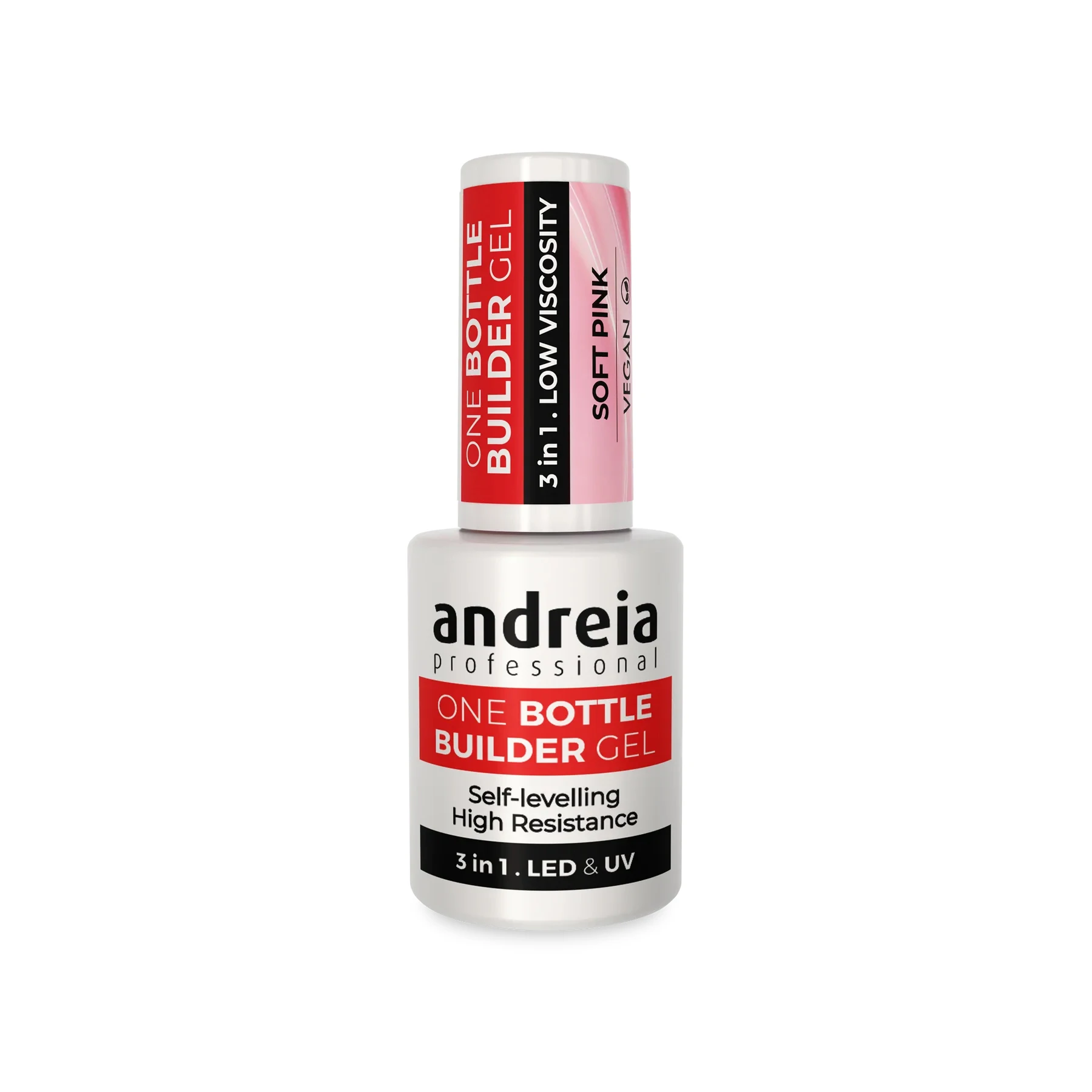 Andreia Professional One Bottle Builder Gel 14mL Soft Pink 3 in 1 nail building Gel-low viscosity self leveling Gel for manicure