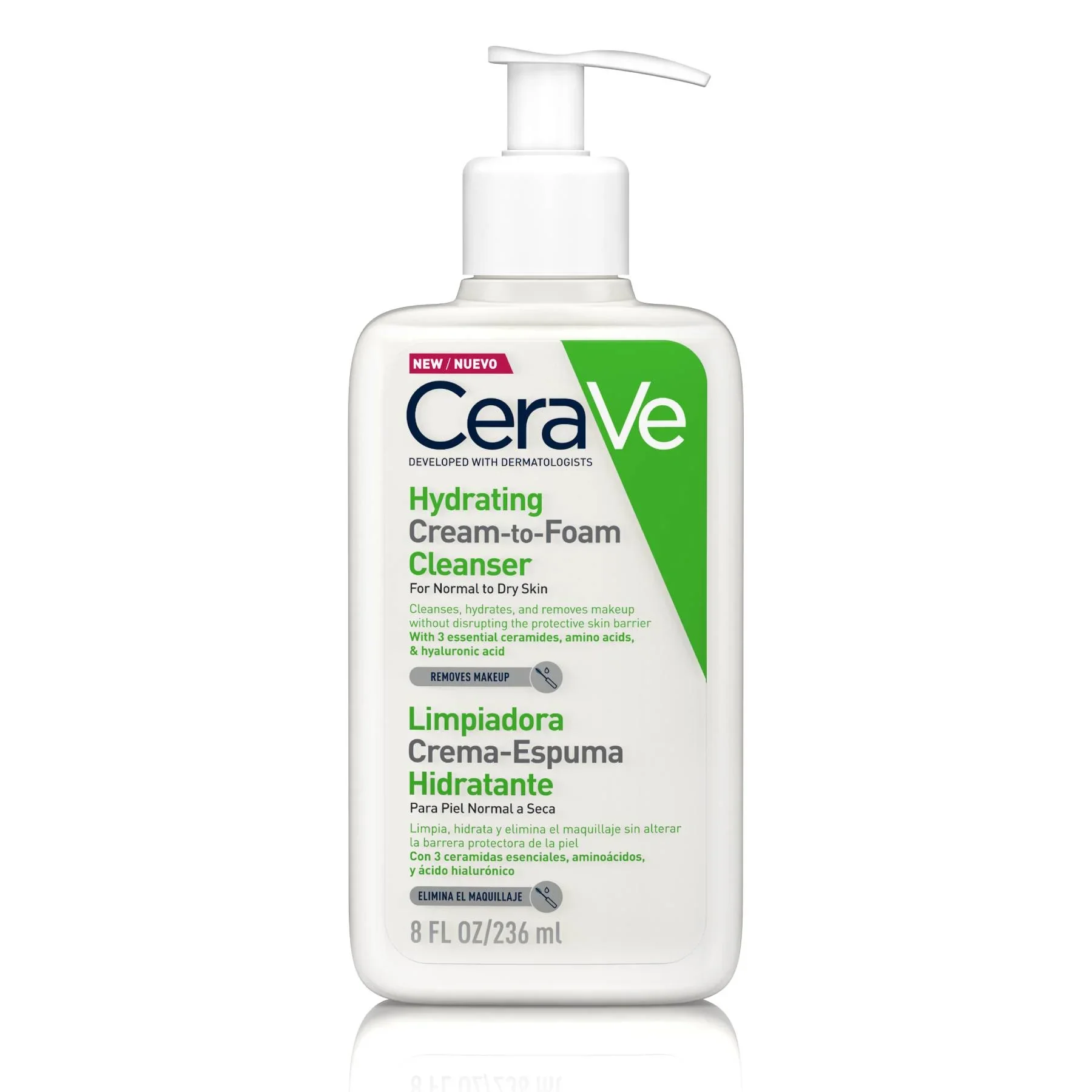 Cerave Limpiadora Crema-Espuma Hidratante para Piel Normal a Seca 236ml