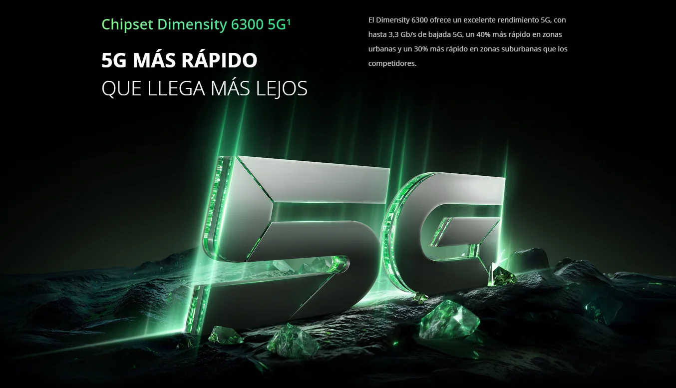 Teléfono – realme 14X, Versión europea, 8GB+256GB, Pantalla de confort ocular de 120 Hz, MediaTek Dimensity 6300 5G, Pantalla 6,67″ 120Hz, Cámara AI de 50MP, IP64, NFC 7