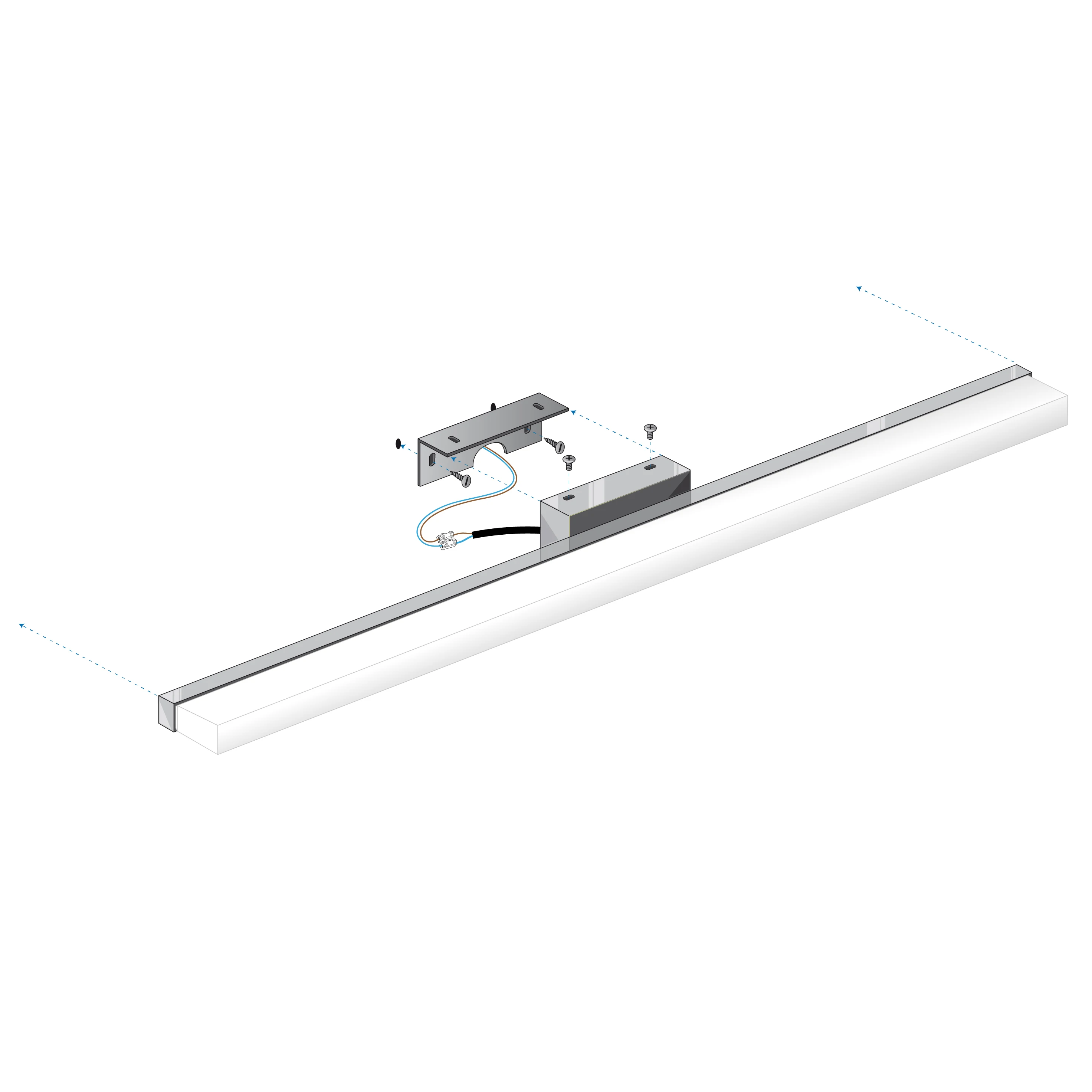 LED ATOMANT applique bagno 16W/10W, 60/40 cm, cromo, 6500K, bianco freddo, 1600/1000 lm, luce specchio moderna, elegante, minimalista, facile installazione, ideale per bagni, trucco