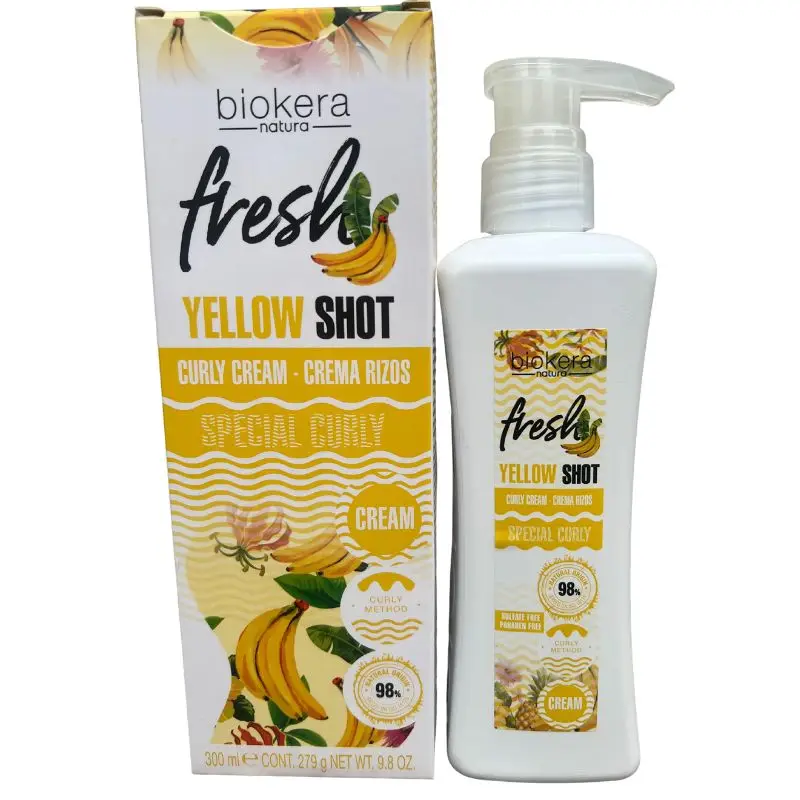 Salerm Cosmetics Biokera Curly Cream Yellow Shot Crema De Rizos Vegana 300 ml Método Curly ⭐⭐⭐⭐⭐