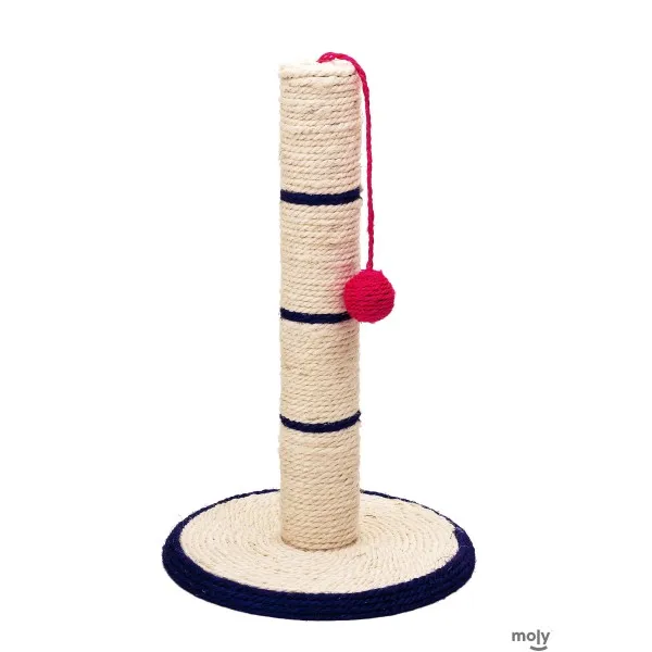 Árbol Rascador para Gatos Moly de 45 cm con Poste de Sisal Natural y Bola Interactiva - Centro de Juego y Descanso Ideal para Gatitos y Gatos Adultos