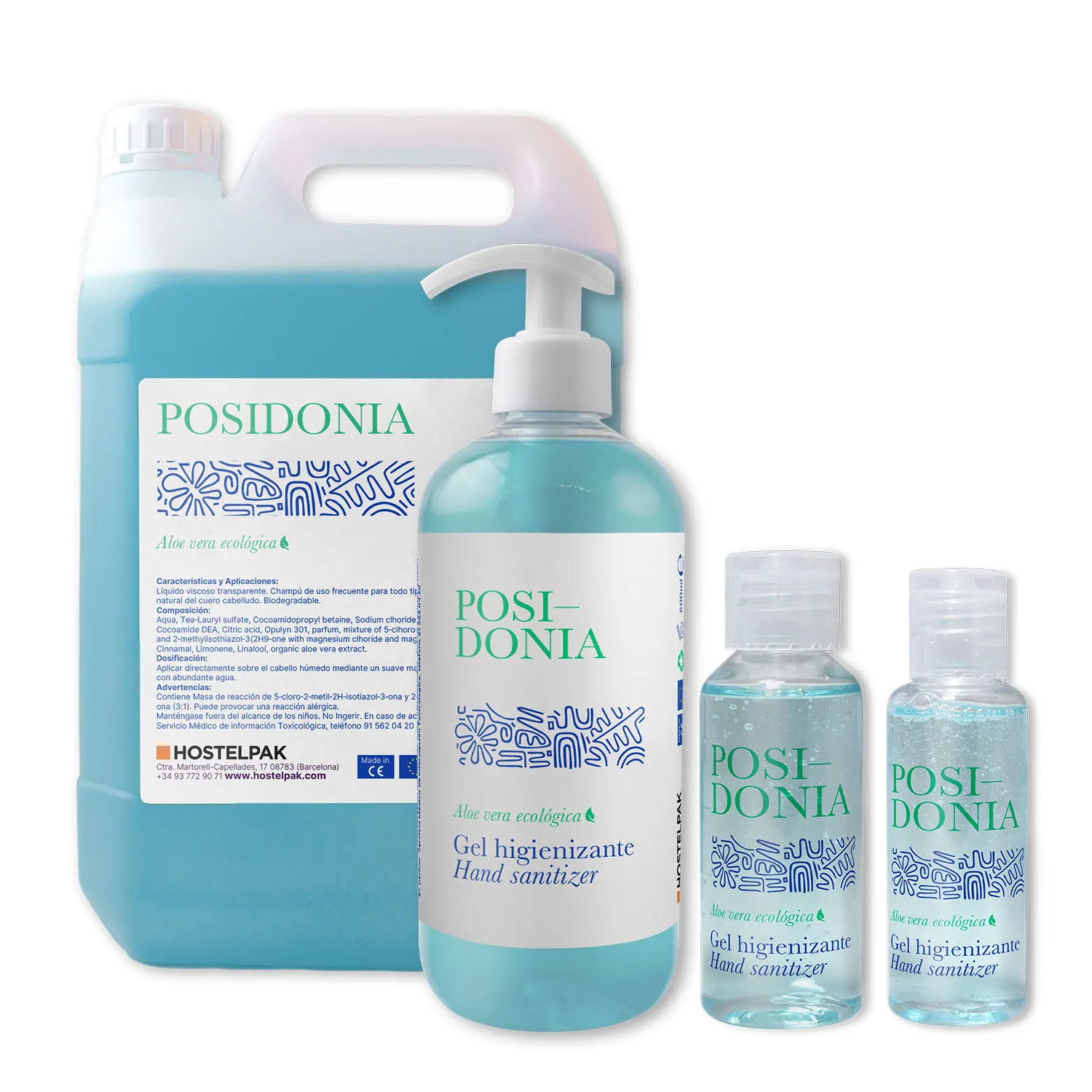 Hostelpak | Gel higienizante de manos Colección Posidonia | Colección Posidonia Amenities hotel