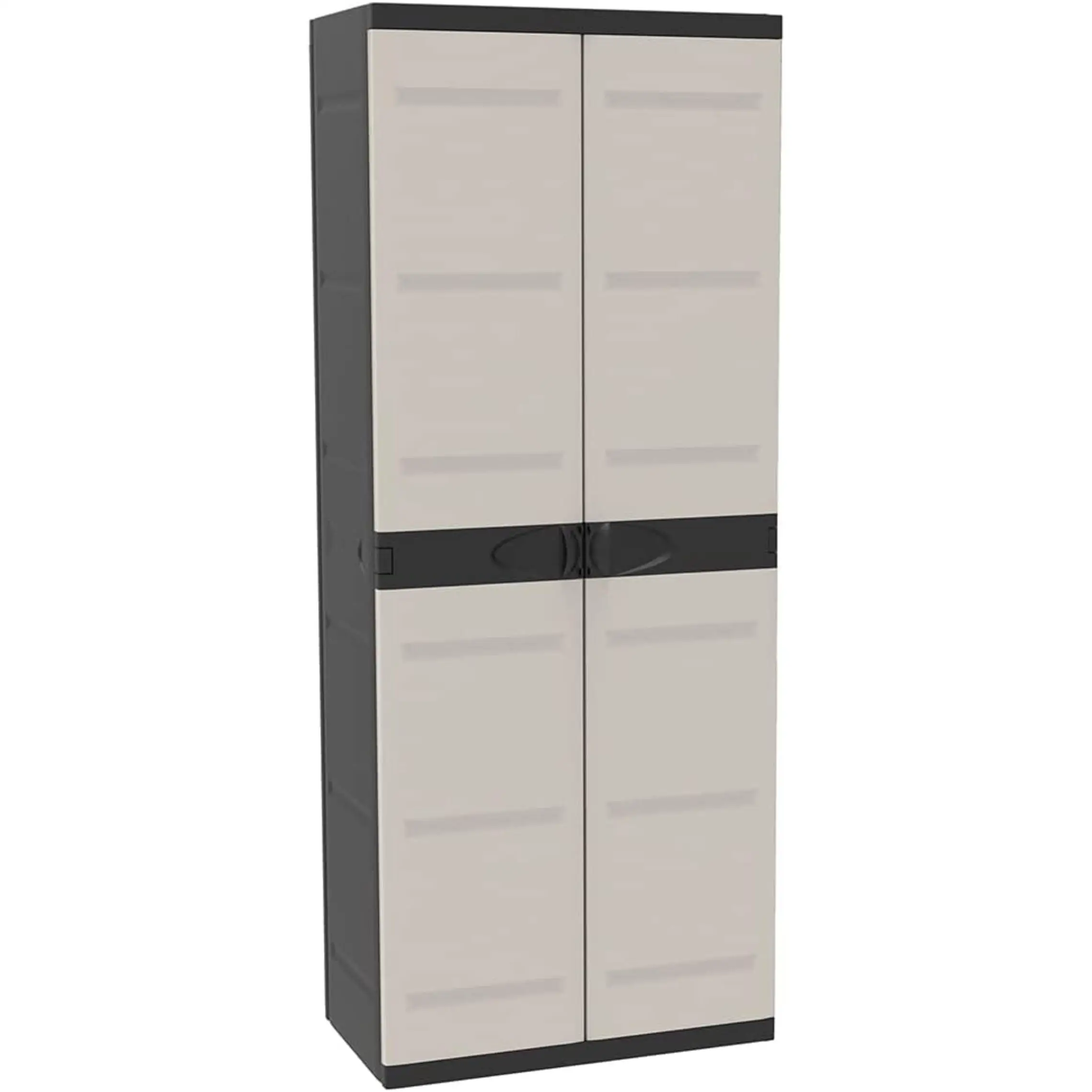 Armario Escobero Titanium – Mueble Auxiliar con 2 Puertas y Estantes Regulables ,  70 x 44 x 176 cm Recamania Plastiken
