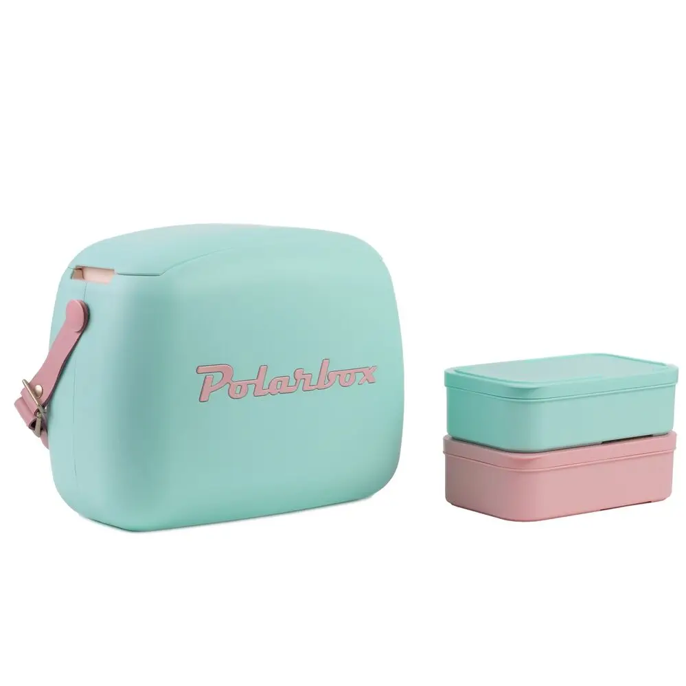 Nevera CoolerBag 6L Verde - Pop con Asa Rosa Polarbox